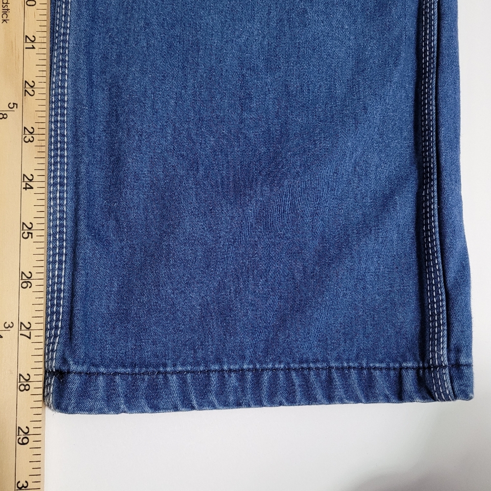Liberty Blue Denim Overalls with Green Accents - Picture 11 of 13